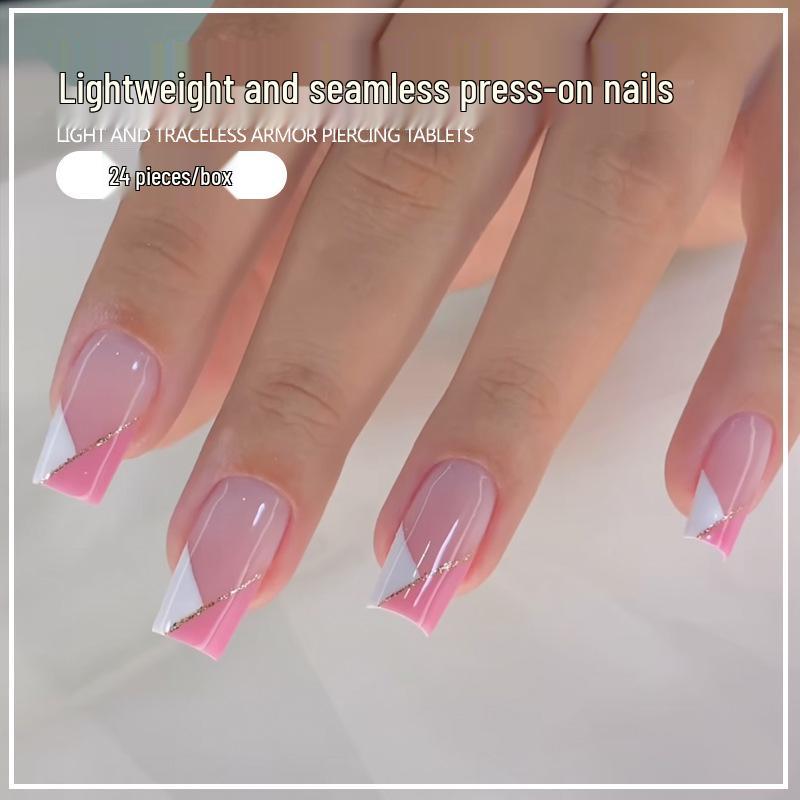 24-Piece Glitter Color Block Press-On Nails - Removable European and American Style False Nail Patches UV Gel Glue Set
24-Piece Glitter Color Block Press-On Nails - Removable European and American Style False Nail Patches UV Gel Glue Set