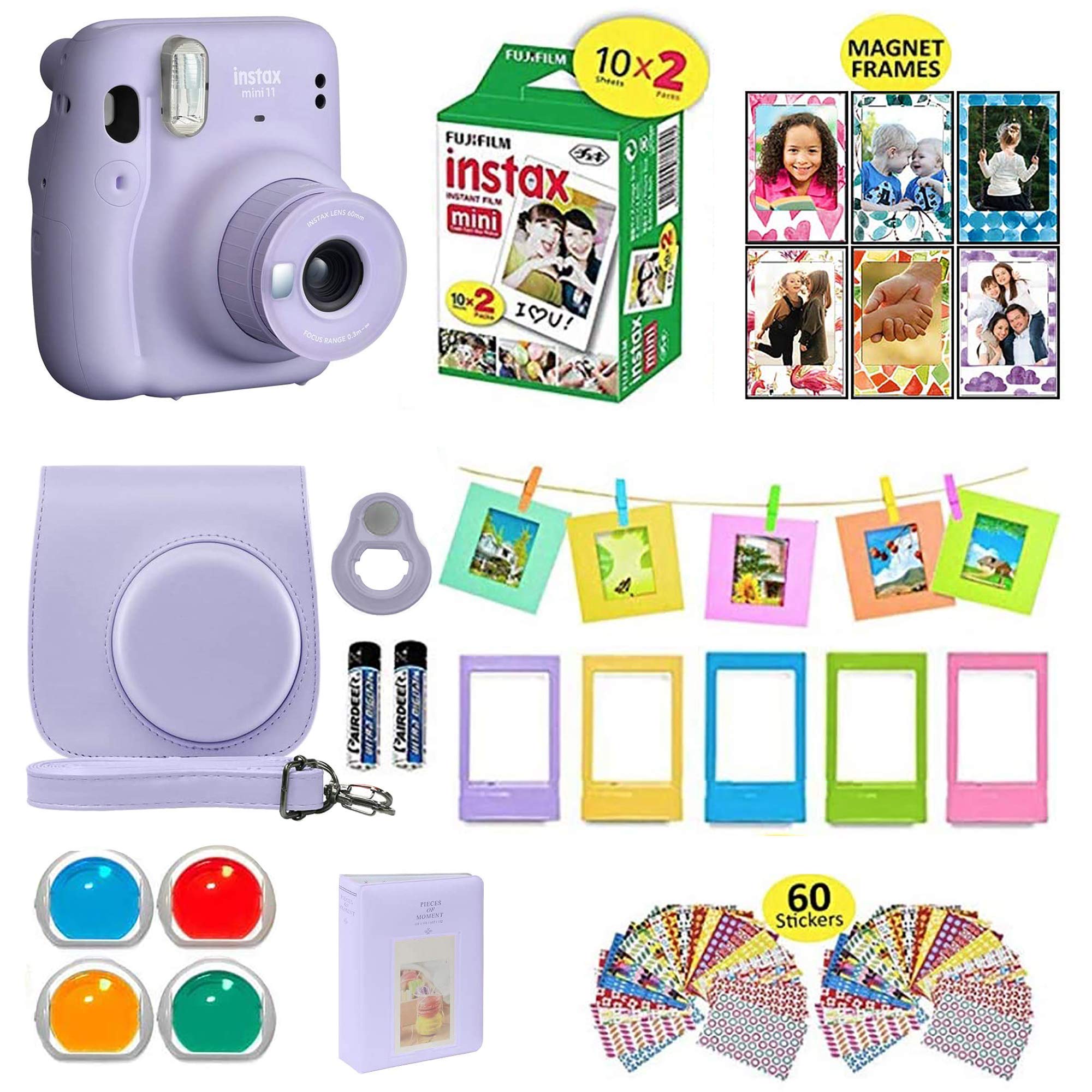 Fujifilm Набір камери Instax Mini 11 із 20 аркушами плівки, футляром, аксесуарами для затвора, фільтрами, альбомом і рамкою – бузково-фіолетовий
Fujifilm Набір камери Instax Mini 11 із 20 аркушами плівки, футляром, аксесуарами для затвора, фільтрами, альбомом і рамкою – бузково-фіолетовий