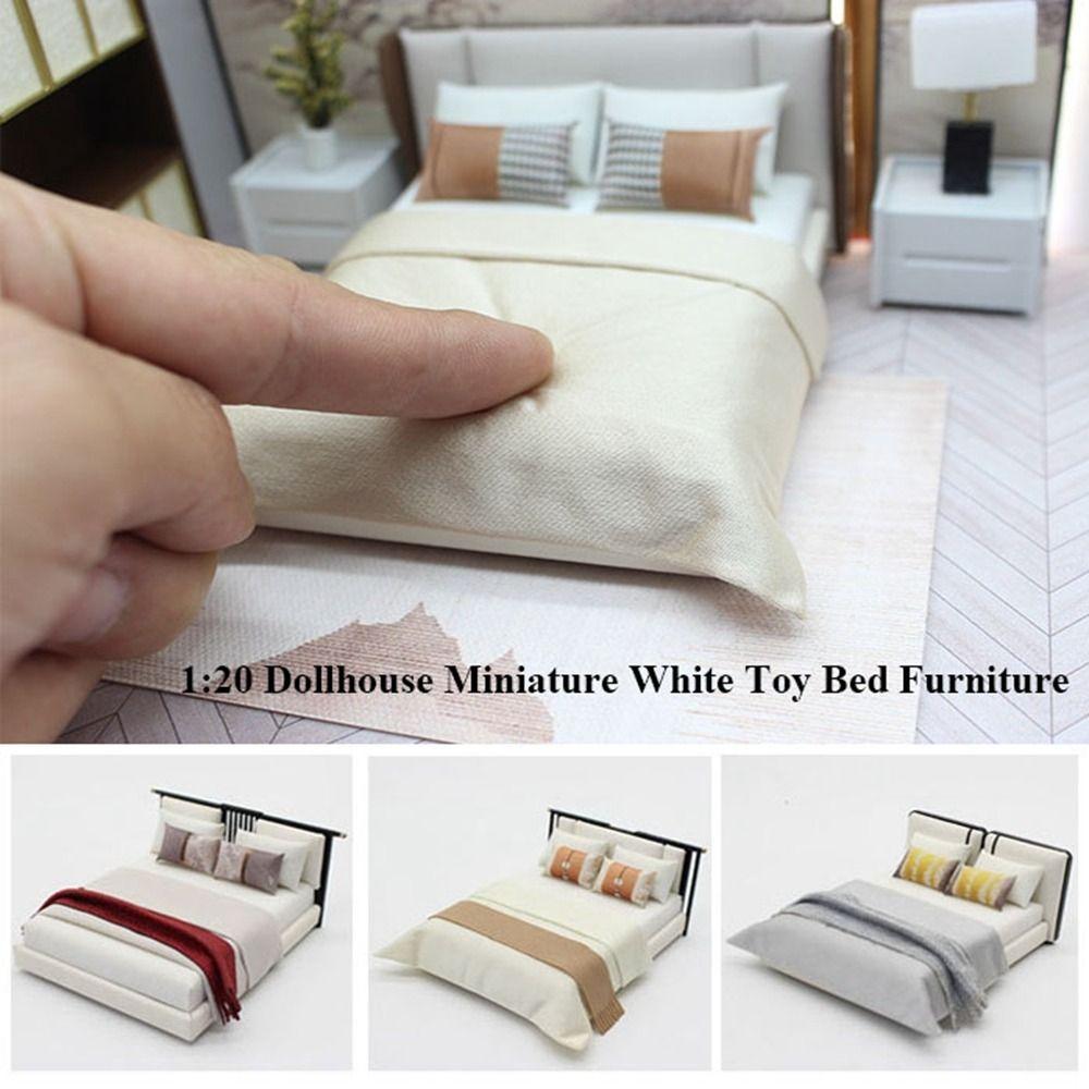 Mini White Toy Bed DIY Doll House Bed High Quality Simulated Furniture Dollhouse Decoration 3
Mini White Toy Bed DIY Doll House Bed High Quality Simulated Furniture Dollhouse Decoration 3