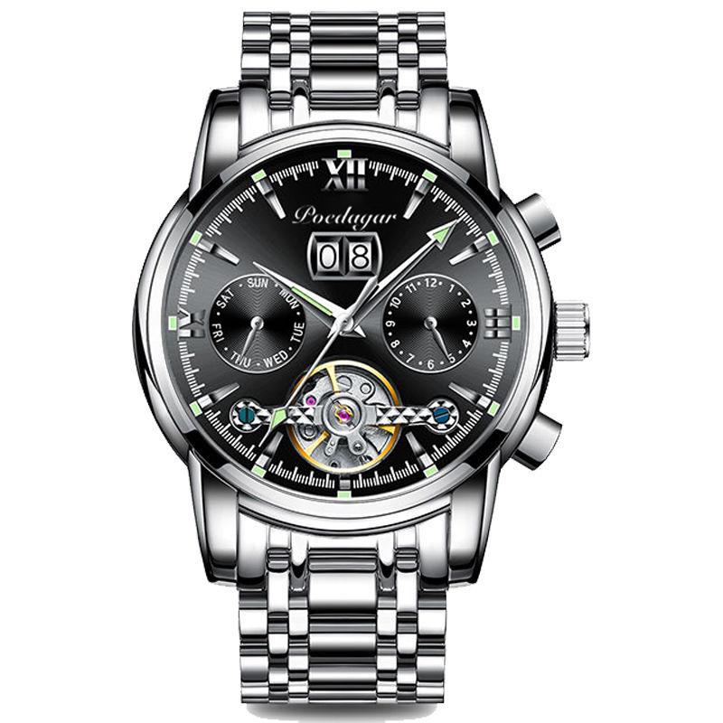 POEDAGAR Fashion Mechanical Watches Top Brand Luxury Automatic Men Wrist Watches Casual Business Waterproof Luminous Clock чёрный/серебряный
POEDAGAR Fashion Mechanical Watches Top Brand Luxury Automatic Men Wrist Watches Casual Business Waterproof Luminous Clock чёрный/серебряный