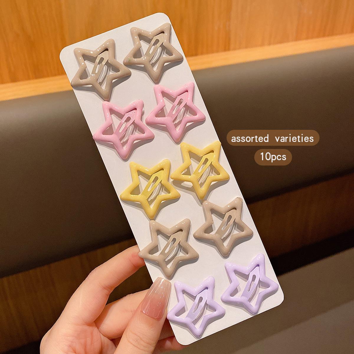10 color random hair clips Korean version BB clip star hair clip suitable for daily use hair accessories
10 color random hair clips Korean version BB clip star hair clip suitable for daily use hair accessories