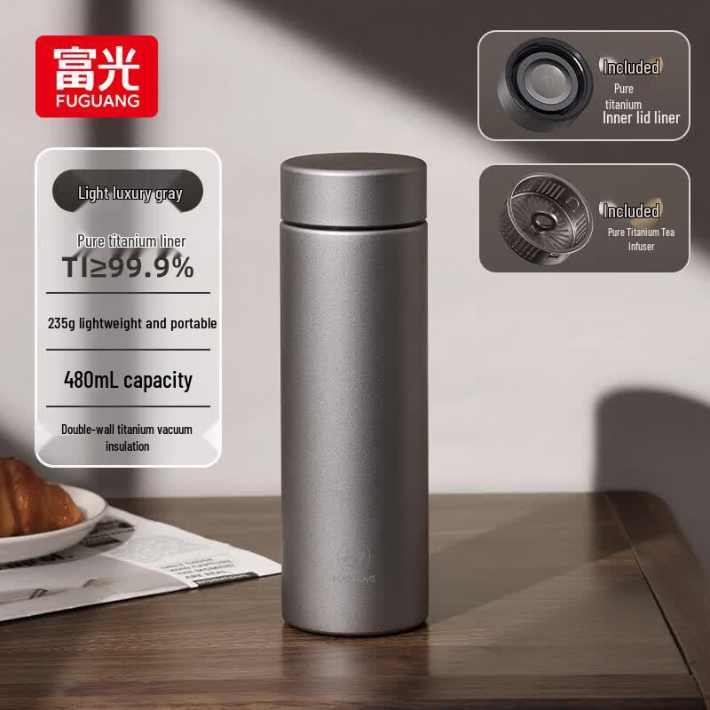 FUGUANG TGZ-2401 Business Pure Titanium Vacuum Flask, 480ml
FUGUANG TGZ-2401 Business Pure Titanium Vacuum Flask, 480ml