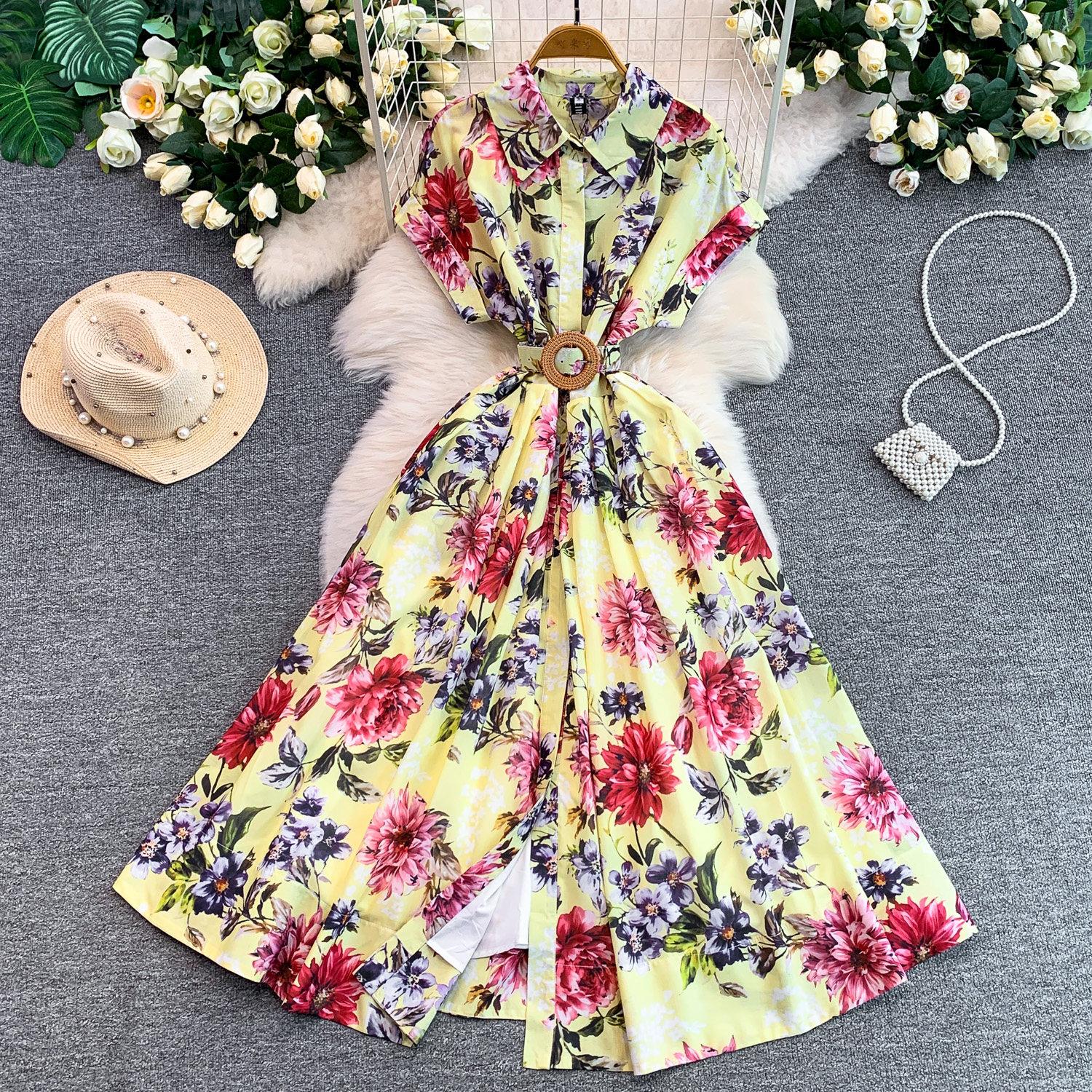 French Romantic Print Shirt Dress for Women 2026 Summer Turn-down Collar Single-Breasted Slim Long Dress Female with Belt 2XL
French Romantic Print Shirt Dress for Women 2026 Summer Turn-down Collar Single-Breasted Slim Long Dress Female with Belt 2XL