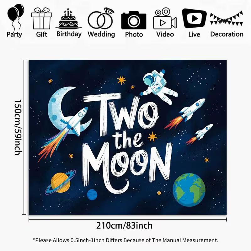 2D Outer Space Astronaut & Rocket Backdrop Two the Moon Birthday Photo Booth 47.2x31.5inch/120*80cm
2D Outer Space Astronaut & Rocket Backdrop Two the Moon Birthday Photo Booth 47.2x31.5inch/120*80cm