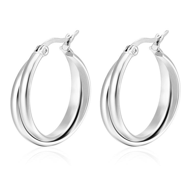 European and American style spherical round K gold plated two-color fashion stainless steel earrings, simple trend earrings
European and American style spherical round K gold plated two-color fashion stainless steel earrings, simple trend earrings