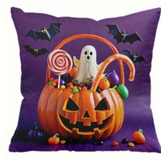 1pc Purple Halloween Cushion Cover Ghost Pumpkin Print Trick or Treat Washable Cover Halloween Party Living Room Bedroom Decor 45x45cm
1pc Purple Halloween Cushion Cover Ghost Pumpkin Print Trick or Treat Washable Cover Halloween Party Living Room Bedroom Decor 45x45cm