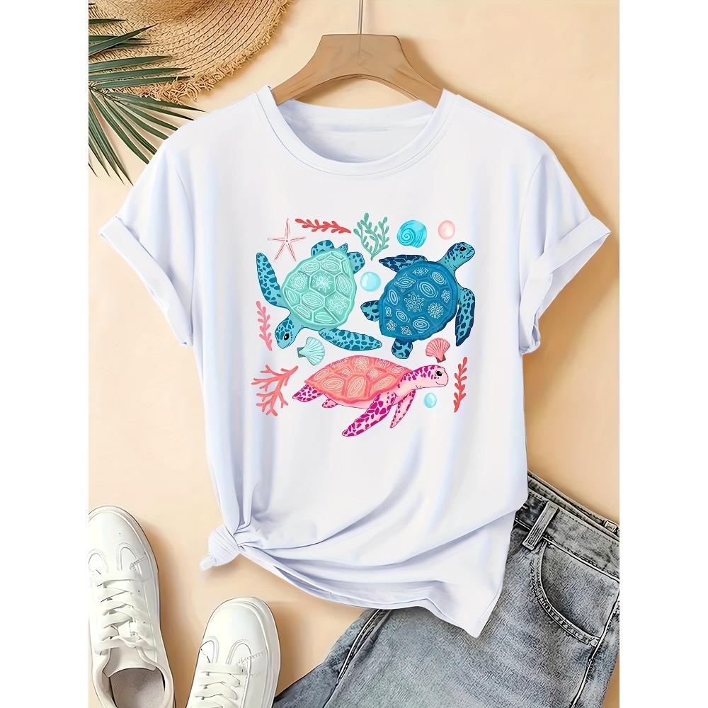 Women s Sea Turtle Short Sleeve T-Shirt - Casual Round Neck Summer Top Suitable for Spring Summer S
Women s Sea Turtle Short Sleeve T-Shirt - Casual Round Neck Summer Top Suitable for Spring Summer S