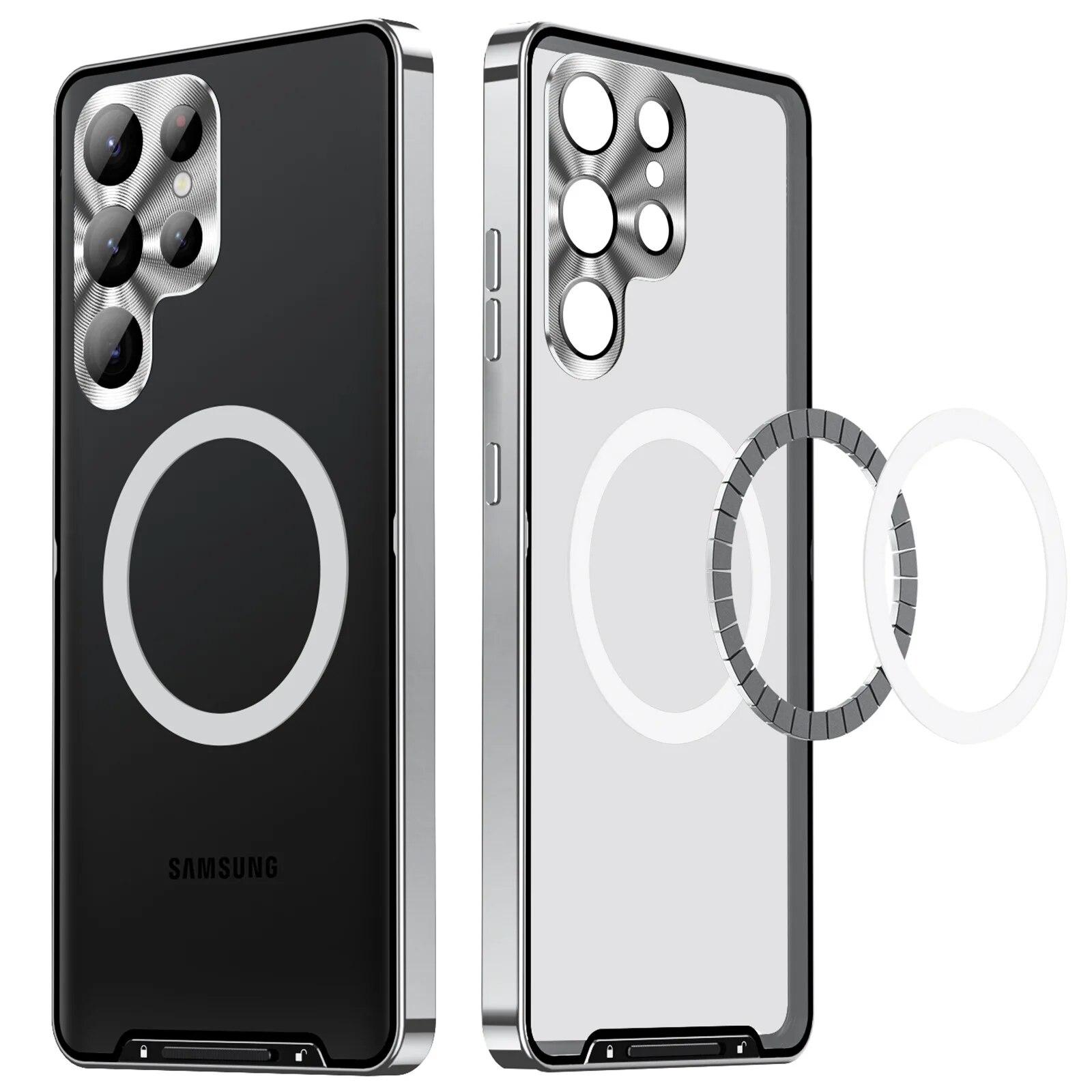 Металевий бампер Акрилова задня кришка Магнітний чохол для телефону для Samsung Galaxy S24 S23 S22 Ultra S20 S21 FE Note 20 футляр Алюмінієвий магніт бездротова зарядка Samsung S24 срібний
Металевий бампер Акрилова задня кришка Магнітний чохол для телефону для Samsung Galaxy S24 S23 S22 Ultra S20 S21 FE Note 20 футляр Алюмінієвий магніт бездротова зарядка Samsung S24 срібний