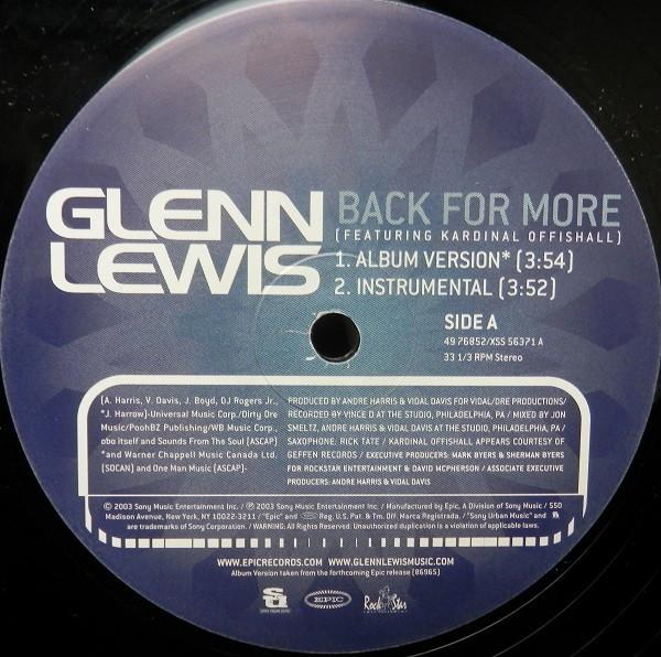 12inch Record GLENN LEWIS, KARDINAL OFFISHALL - Back For More 4976852XSS56371 Epic 2003 US Rap & Hip-Hop/R&B Used
12inch Record GLENN LEWIS, KARDINAL OFFISHALL - Back For More 4976852XSS56371 Epic 2003 US Rap & Hip-Hop/R&B Used
