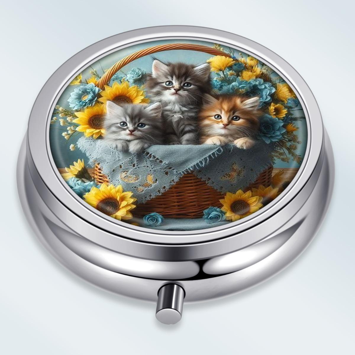 Portable Pill Box with 3 Compartments, Mini Metal Medicine Organizer Case, Cute Printed Pill Container for Vitamins, Pills, Jewelry, Travel, Daily Use
Portable Pill Box with 3 Compartments, Mini Metal Medicine Organizer Case, Cute Printed Pill Container for Vitamins, Pills, Jewelry, Travel, Daily Use