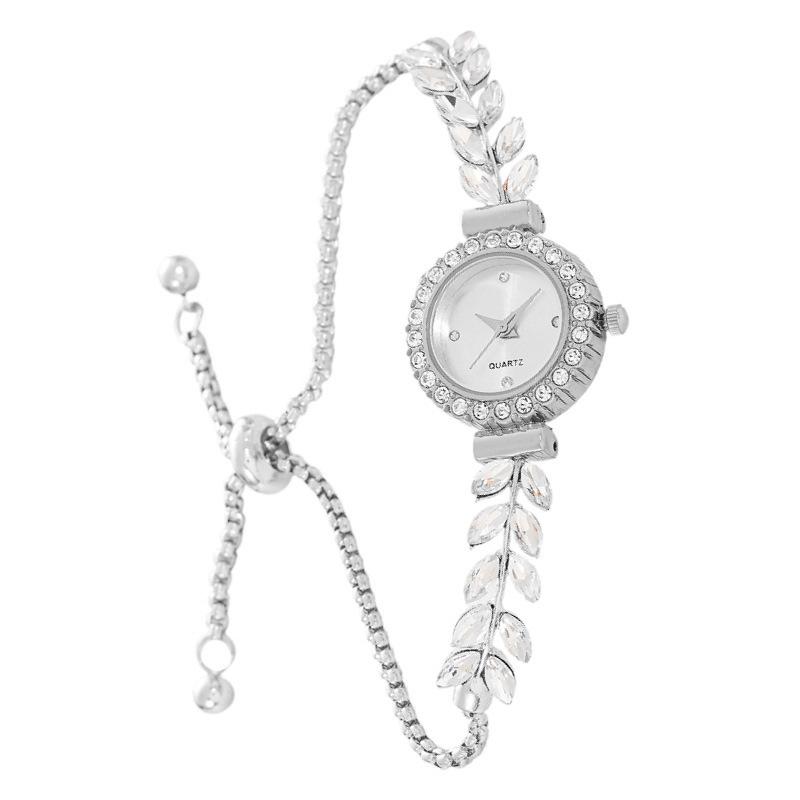 Leaf Thin Ribbon Diamond Round Women s Watch Pull-out Adjustment Bracelet Watch Women s Quartz Watch срібний
Leaf Thin Ribbon Diamond Round Women s Watch Pull-out Adjustment Bracelet Watch Women s Quartz Watch срібний