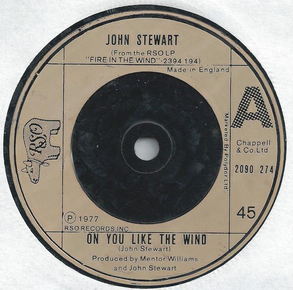 7inch Record JOHN STEWART On You Like The Wind 2090274 RSO 1978 UK Rock Used
7inch Record JOHN STEWART On You Like The Wind 2090274 RSO 1978 UK Rock Used