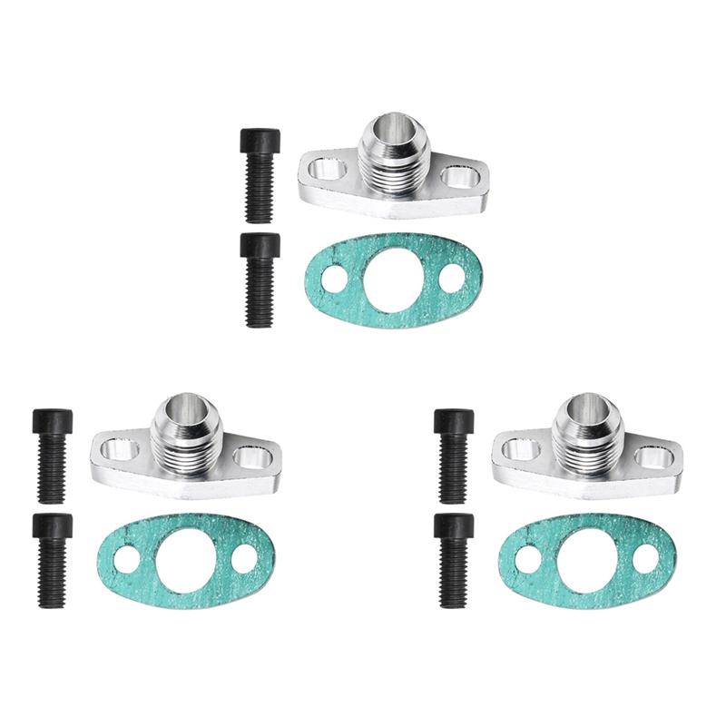 3X AN10 Turbo Oil Return Drain Flange Adapter Kit For Garrett GT28 GT30 GT35 T25 With M8X1.25Mm Bolts Silver серебряный
3X AN10 Turbo Oil Return Drain Flange Adapter Kit For Garrett GT28 GT30 GT35 T25 With M8X1.25Mm Bolts Silver серебряный