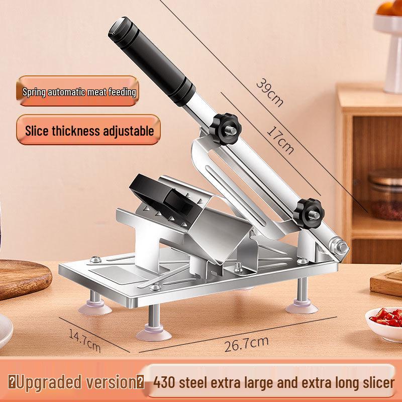 Многофункциональная ручная ломтерезка из нержавеющей стали для говядины, баранины и многого другого
Многофункциональная ручная ломтерезка из нержавеющей стали для говядины, баранины и многого другого