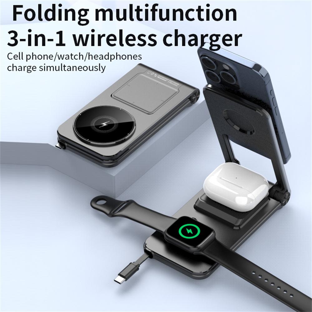 M2 Foldable 3-in-1 Phone Stand Magnetic Wireless Charger With Built-In Type-C Cable 15W Fast Charging White
M2 Foldable 3-in-1 Phone Stand Magnetic Wireless Charger With Built-In Type-C Cable 15W Fast Charging White
