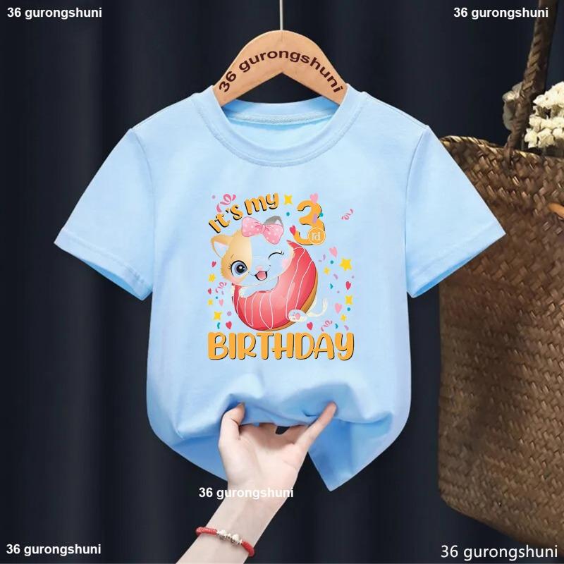 Newly Style Donut Kitten Birthday T-Shirt for Cute Girls Tshirt 1-7 Age Kids Blue Summer O-Neck Short Sleeve Tops Birthday Gift 110
Newly Style Donut Kitten Birthday T-Shirt for Cute Girls Tshirt 1-7 Age Kids Blue Summer O-Neck Short Sleeve Tops Birthday Gift 110
