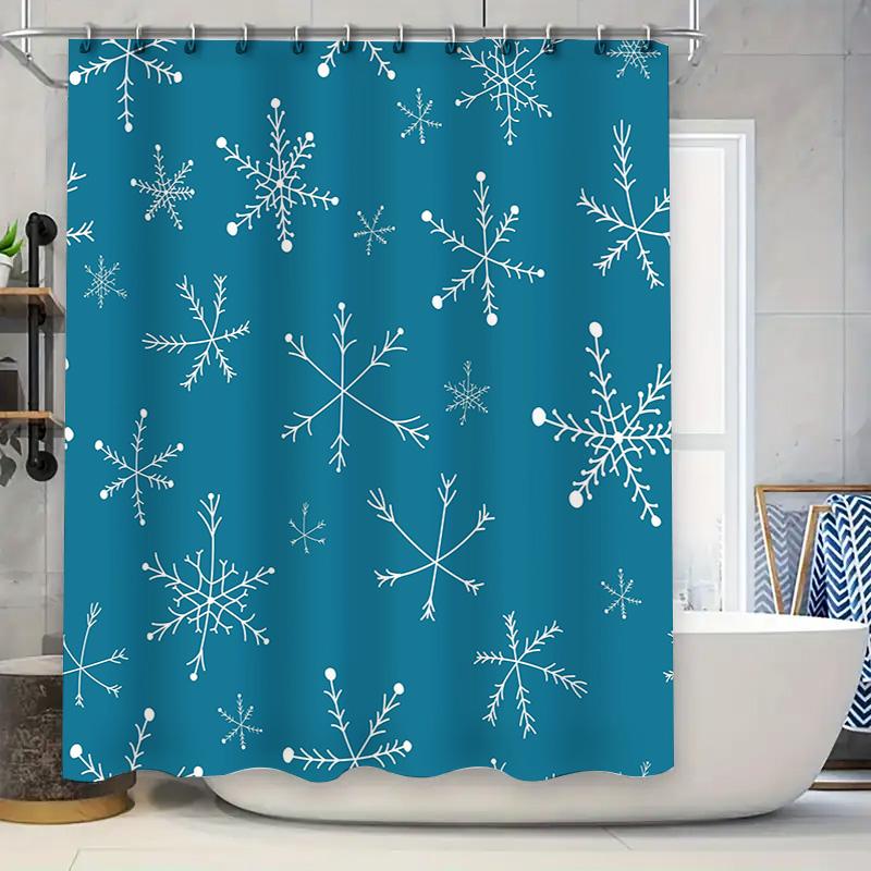Christmas Snowflake Shower Curtainwaterproof Fabric Decoration For Bathroom White Blue Floral Design (180X234Cm) W60H190(CM)-1 Pcs
Christmas Snowflake Shower Curtainwaterproof Fabric Decoration For Bathroom White Blue Floral Design (180X234Cm) W60H190(CM)-1 Pcs