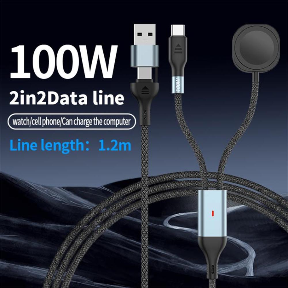 1.2m 2 in 1 USB A/USB C to USB-C/for Apple Watch Wireless Charging Dock PD 100W Fast Charging Cable A
1.2m 2 in 1 USB A/USB C to USB-C/for Apple Watch Wireless Charging Dock PD 100W Fast Charging Cable A