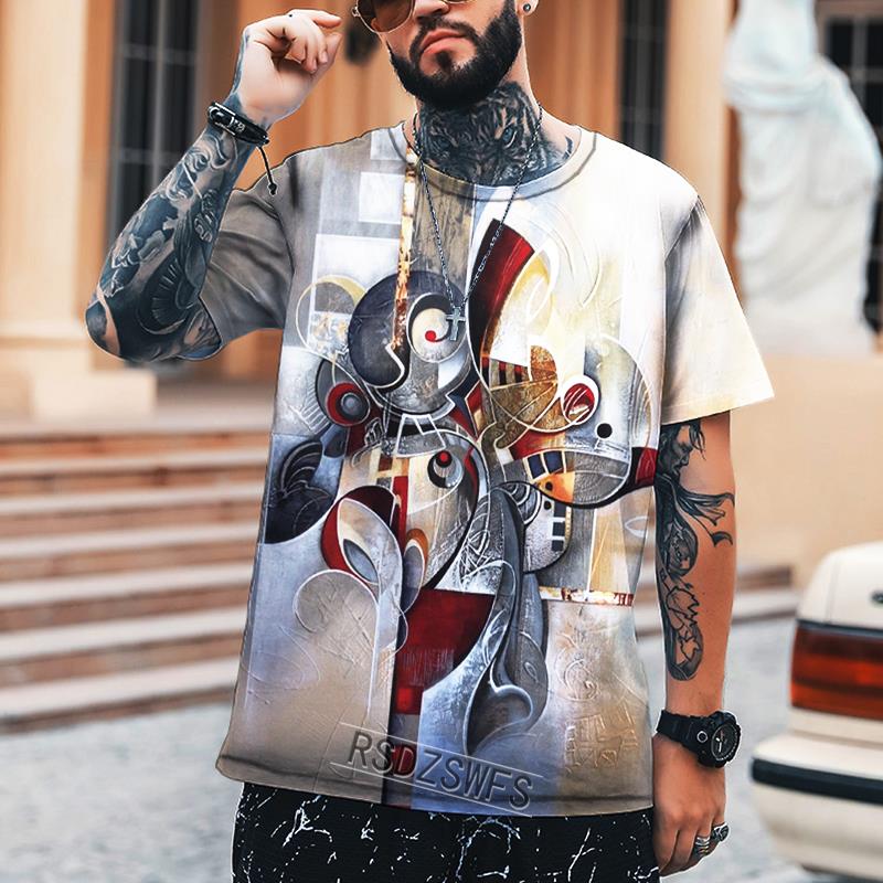 Мужская футболка с коротким рукавом весна-лето, ретро-геометрический абстрактный принт, уличная хип-хоп-футболка, топ из полиэстера Leica, большой размер 6XL
Мужская футболка с коротким рукавом весна-лето, ретро-геометрический абстрактный принт, уличная хип-хоп-футболка, топ из полиэстера Leica, большой размер 6XL