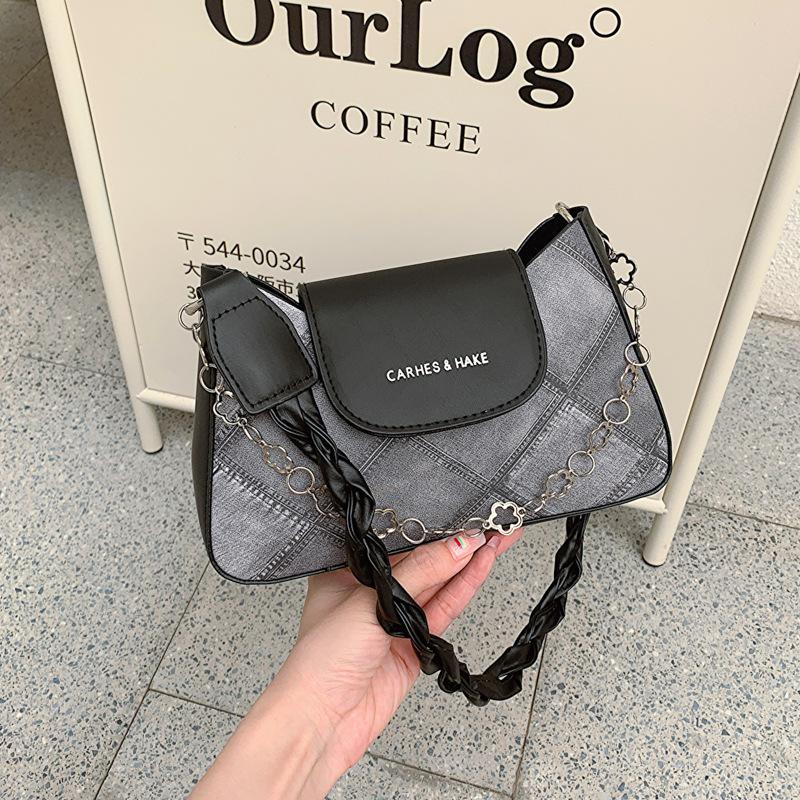 Сумка через плечо, повседневная модная сумка-мессенджер, популярная сумка этого года, женская осенняя новая модная сумка через плечо чёрный