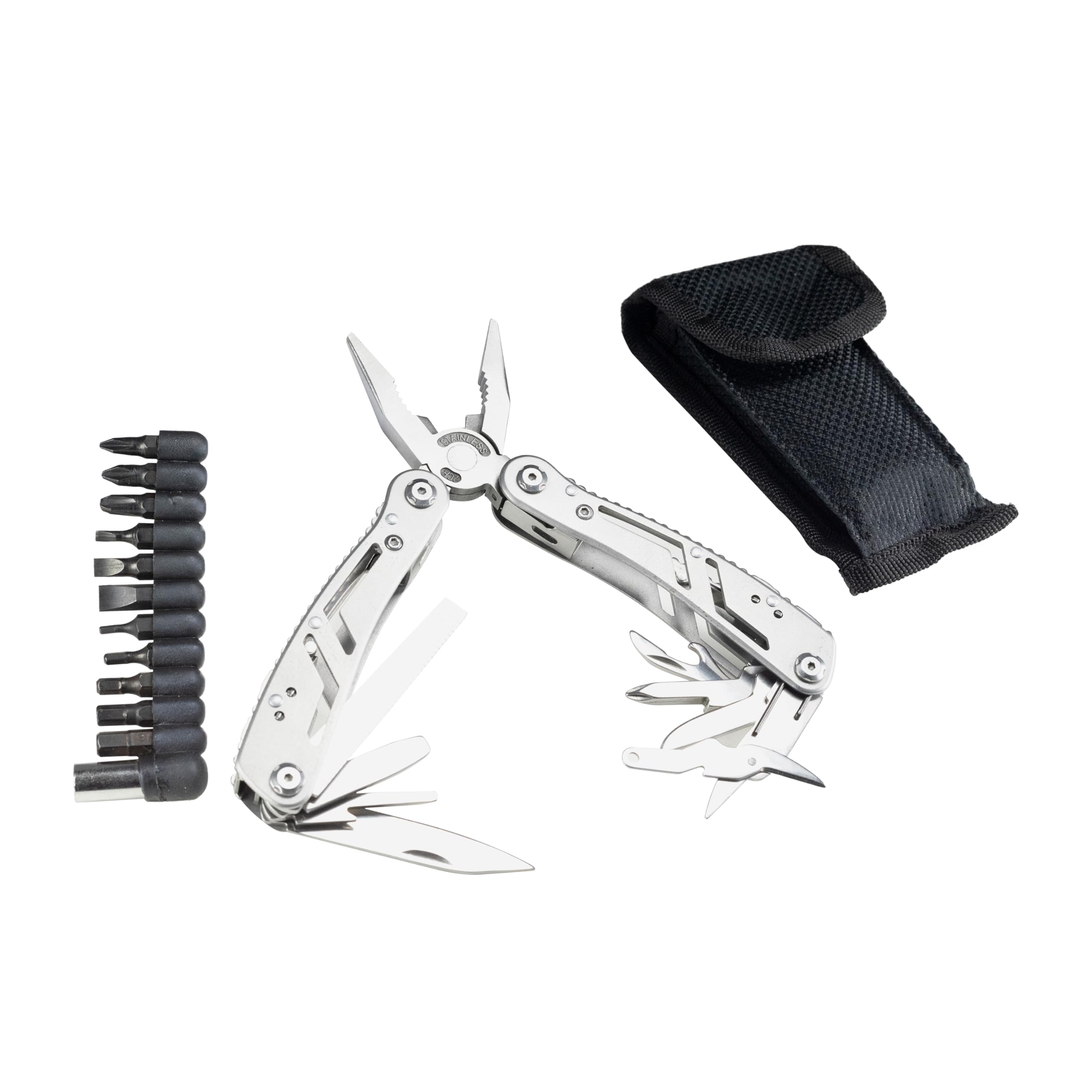 Pliers Knife Can Opener Household Folding Pliers Screwdriver 11 in 1 with 10 Bits for Emergency HFS(R) Multi-function Multi-tool
Pliers Knife Can Opener Household Folding Pliers Screwdriver 11 in 1 with 10 Bits for Emergency HFS(R) Multi-function Multi-tool