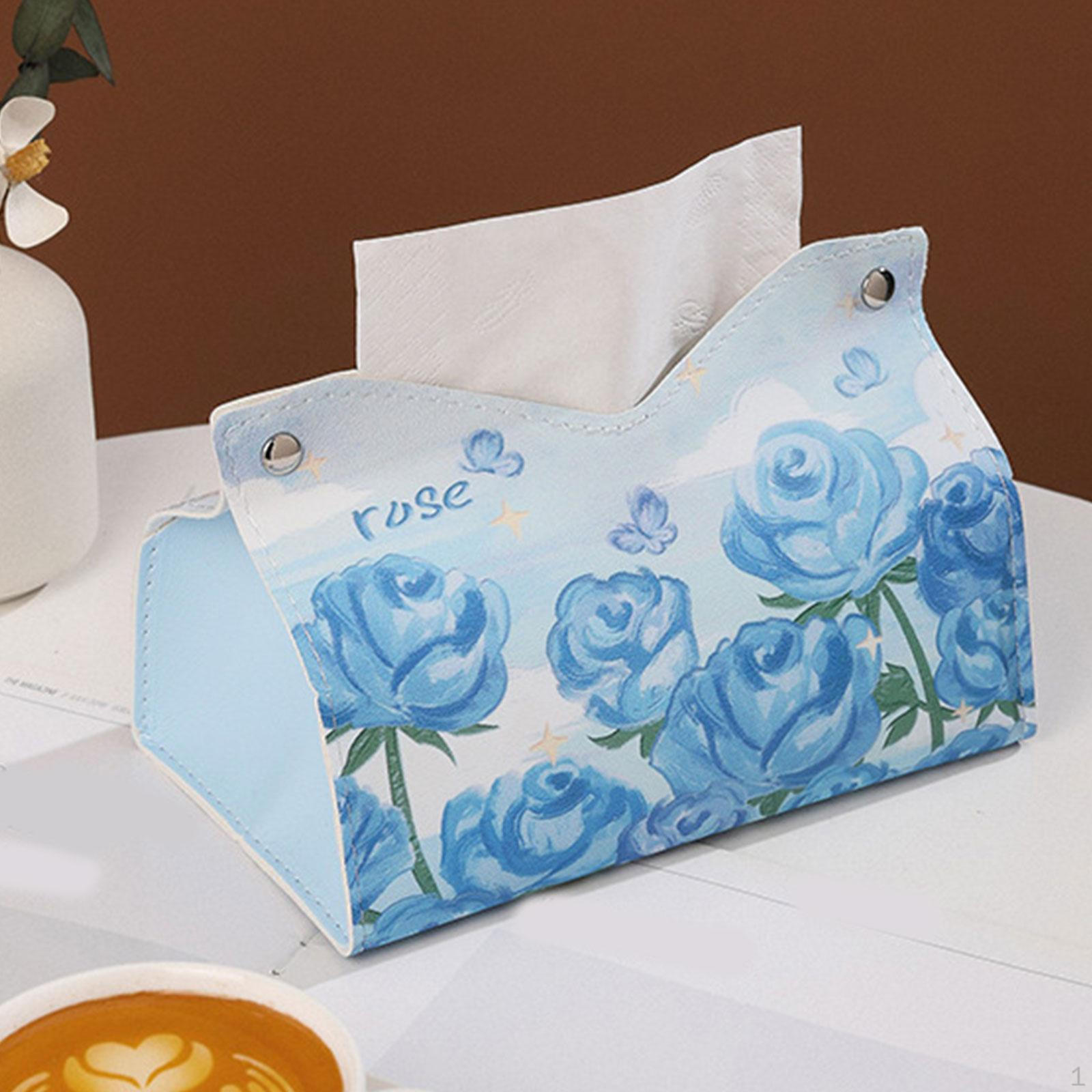 Держатель для салфеток с цветочным декоративным коробом для салфеток Современная искусственная кожа для лица B