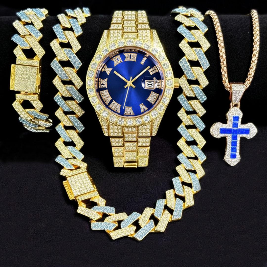 Men s Steel Strap Quartz Hip Hop Business Calendar Full Diamond Cuban Chain Colored Cross Luminous
Men s Steel Strap Quartz Hip Hop Business Calendar Full Diamond Cuban Chain Colored Cross Luminous