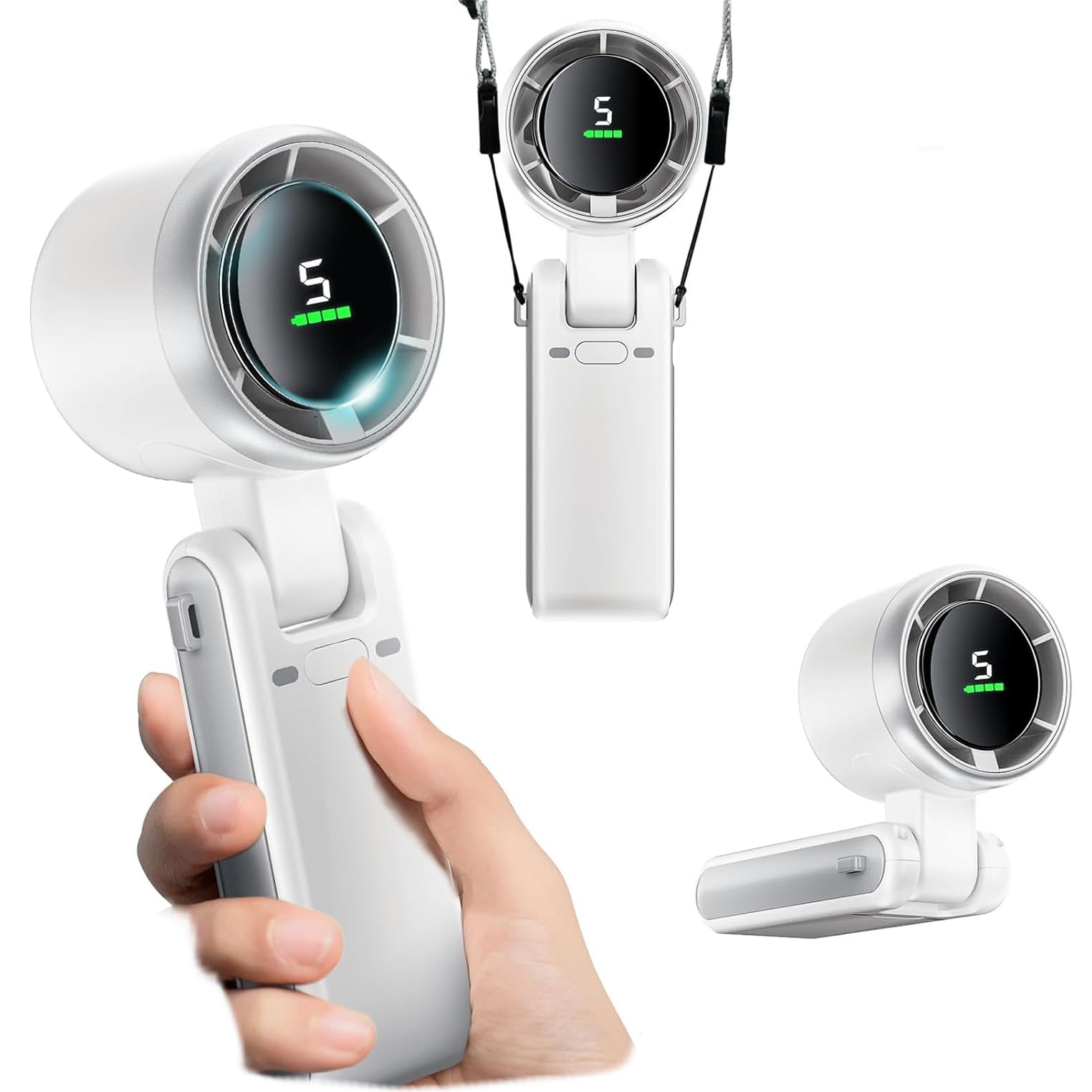 WHWKOP Handheld 3600mAh High Capacity Instant 5 Wind Speed Suitable for and Outdoor Use Fan, Powerful, Quiet, Compact, Handheld, Neck-Hanging, білий
WHWKOP Handheld 3600mAh High Capacity Instant 5 Wind Speed Suitable for and Outdoor Use Fan, Powerful, Quiet, Compact, Handheld, Neck-Hanging, білий