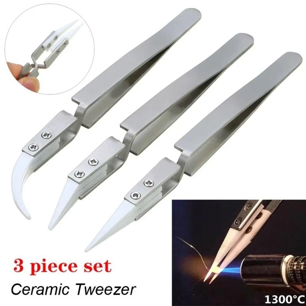 3 PCS Reverse Ceramic Tweezer Straight Tip Anti-Static Tweezers Durable Soldering Tweezers Repair Set
3 PCS Reverse Ceramic Tweezer Straight Tip Anti-Static Tweezers Durable Soldering Tweezers Repair Set