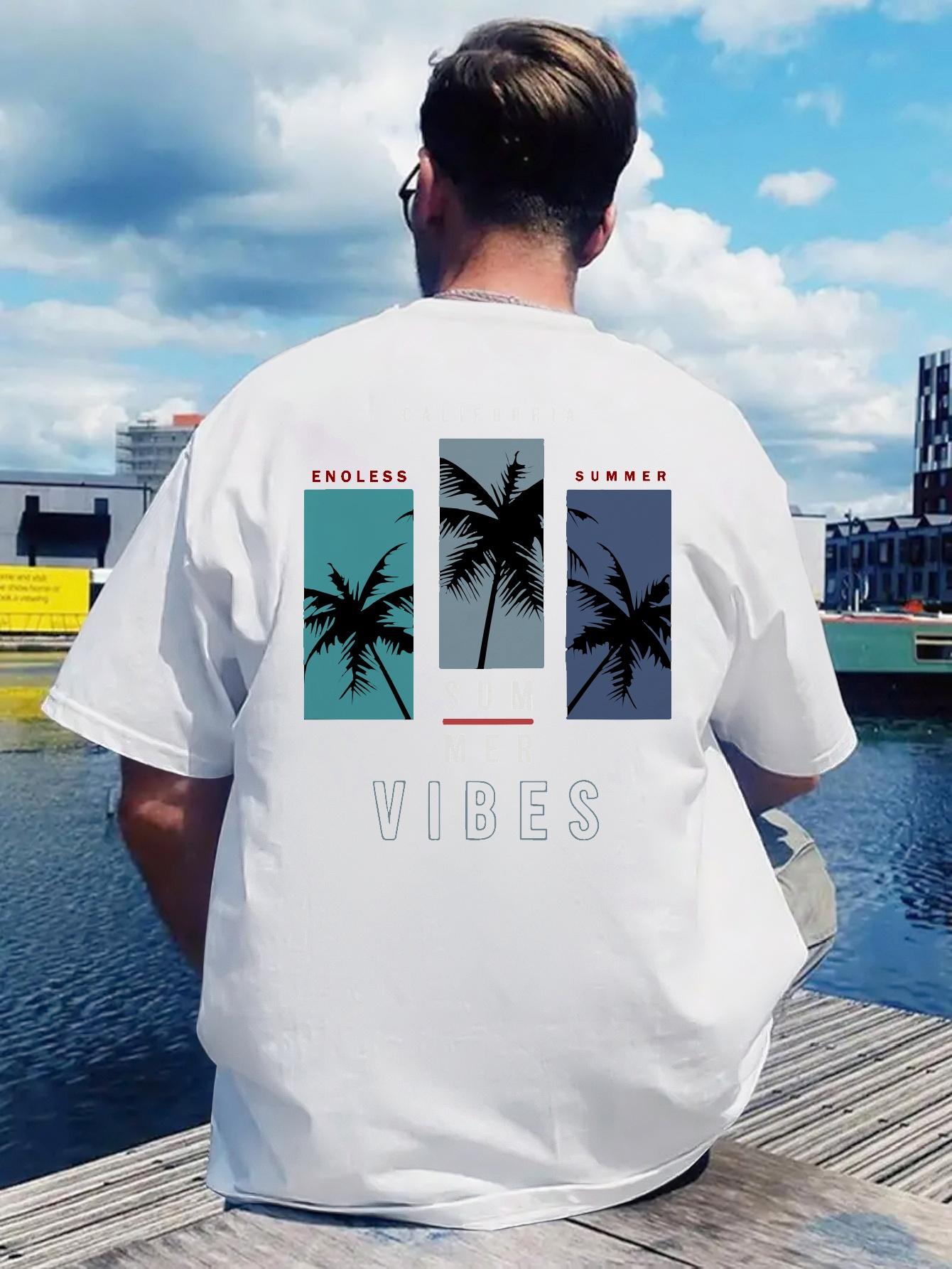 Tropical Print T-shirt - White Tee with Palm Trees - Lightweight Breathable Polyester Shirt for Beach Vacation M
Tropical Print T-shirt - White Tee with Palm Trees - Lightweight Breathable Polyester Shirt for Beach Vacation M