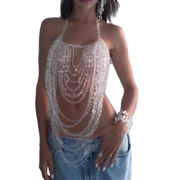 Acrylic Beaded Halter Neck Body Chain Camisole Body Jewelry For Women Suitable For Nightlife And Festive Occasion 1
Acrylic Beaded Halter Neck Body Chain Camisole Body Jewelry For Women Suitable For Nightlife And Festive Occasion 1