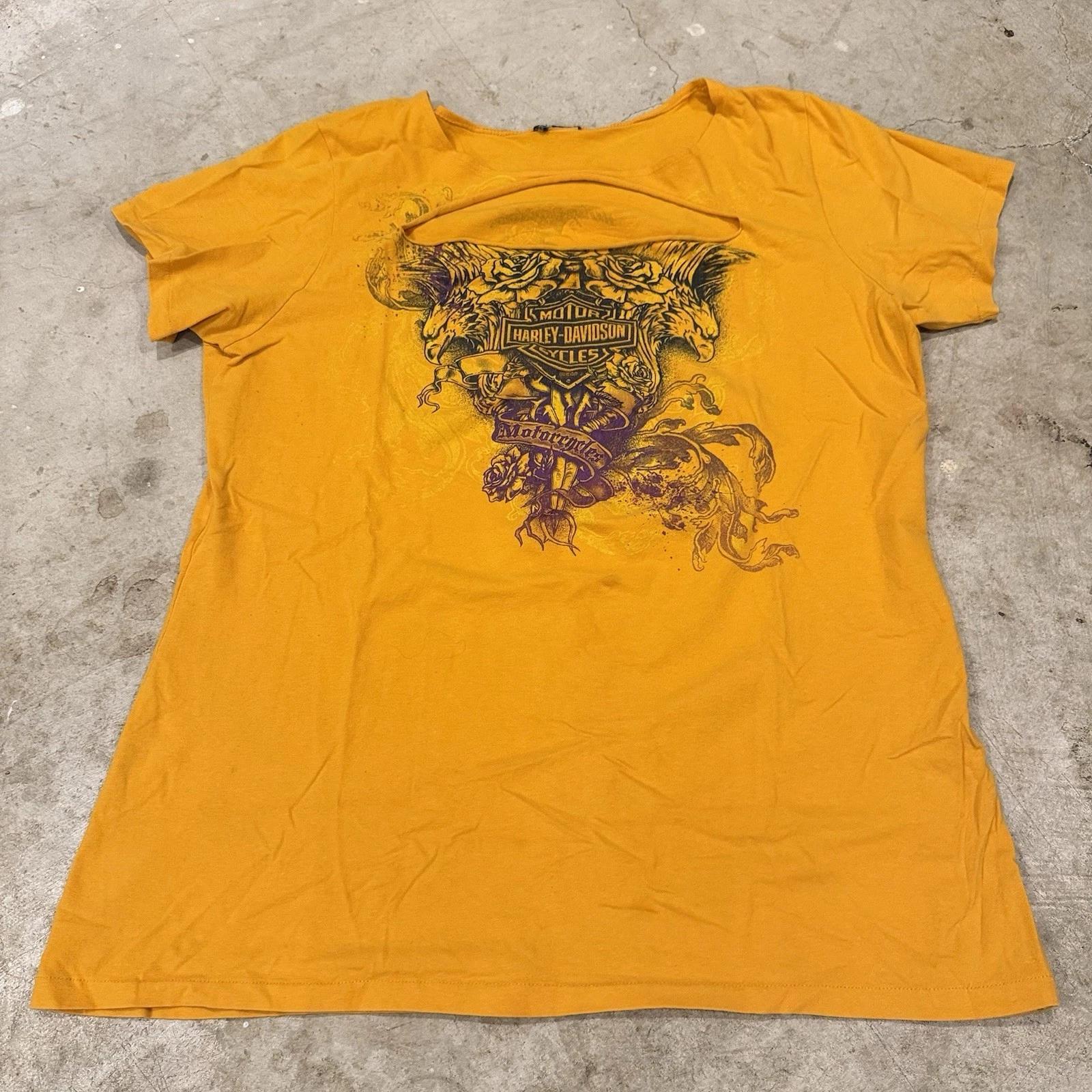 Harley Davidson Womens Orange Flint, Mi Cutout Short Sleeve Tee Size XL S
Harley Davidson Womens Orange Flint, Mi Cutout Short Sleeve Tee Size XL S
