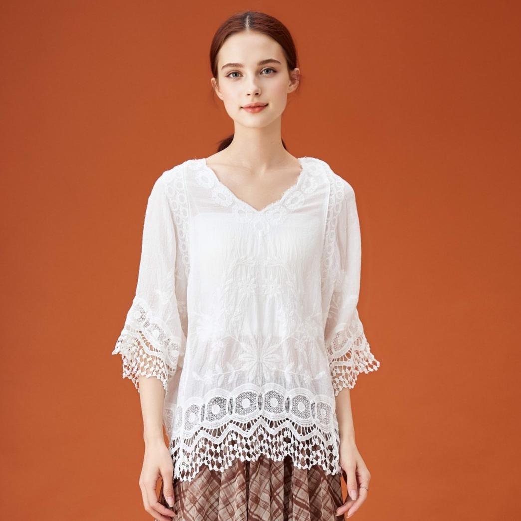 DIMANAF 2026 New Summer Basic Shirt Women Lace O-Neck Blouse Tops Tees Loose White Short Tees One Size білий
DIMANAF 2026 New Summer Basic Shirt Women Lace O-Neck Blouse Tops Tees Loose White Short Tees One Size білий