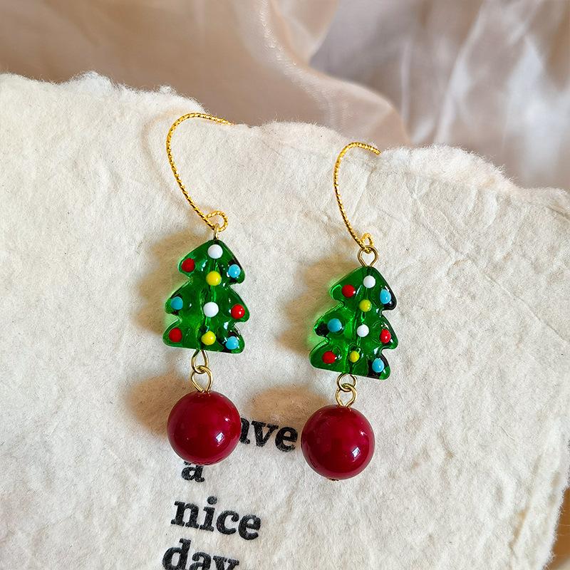 Delicate Green Crystal Christmas Tree Earrings for Women Sweet 3D Xmas Tree Hairball Drop Earring New Year Party Zircon Gifts
Delicate Green Crystal Christmas Tree Earrings for Women Sweet 3D Xmas Tree Hairball Drop Earring New Year Party Zircon Gifts