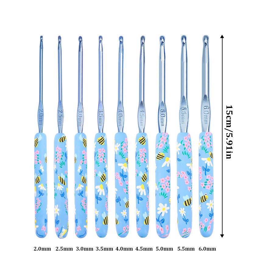 Bee Print Crochet Hook Set - Polymer Clay Handle with Blue Aluminum Needle for Knitting & Craft
Bee Print Crochet Hook Set - Polymer Clay Handle with Blue Aluminum Needle for Knitting & Craft