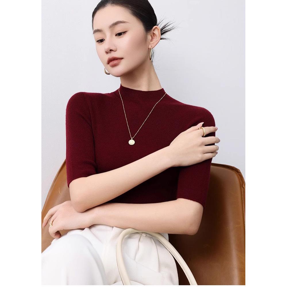 Ancola Women s Red Slim-Fit Wool Cardigan, Half-High Neck, Short Sleeves - 2025 Spring/Summer Thin Style Knitted Base Layer. Extra Large вино красного
Ancola Women s Red Slim-Fit Wool Cardigan, Half-High Neck, Short Sleeves - 2025 Spring/Summer Thin Style Knitted Base Layer. Extra Large вино красного