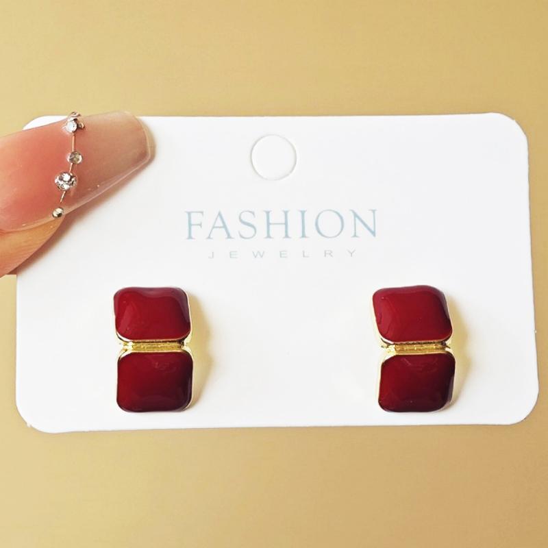 2025 Wine Red Enamel Stud Earrings for Women Tiny C-shaped Two Layer Small Square Statement Chic Korean Sweet Girls Ear Zircon
2025 Wine Red Enamel Stud Earrings for Women Tiny C-shaped Two Layer Small Square Statement Chic Korean Sweet Girls Ear Zircon
