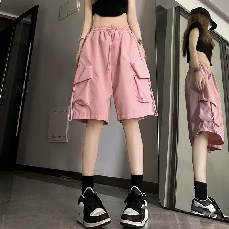 Y2K шорты карго женские Harajuku черные свободные широкие шорты летняя уличная мода высокая талия мешковатые короткие брюки S розовый
Y2K шорты карго женские Harajuku черные свободные широкие шорты летняя уличная мода высокая талия мешковатые короткие брюки S розовый