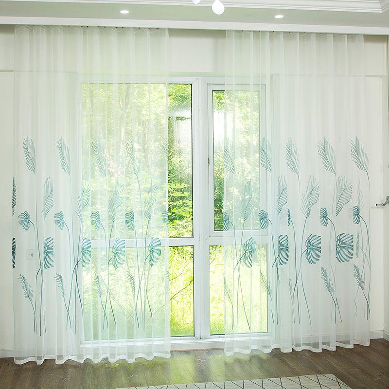 Белая прозрачная занавеска для гостиной, оконная тюлевая занавеска, вышитая вуаль, панель для спальни, офиса, домашний декор 150*270CM
