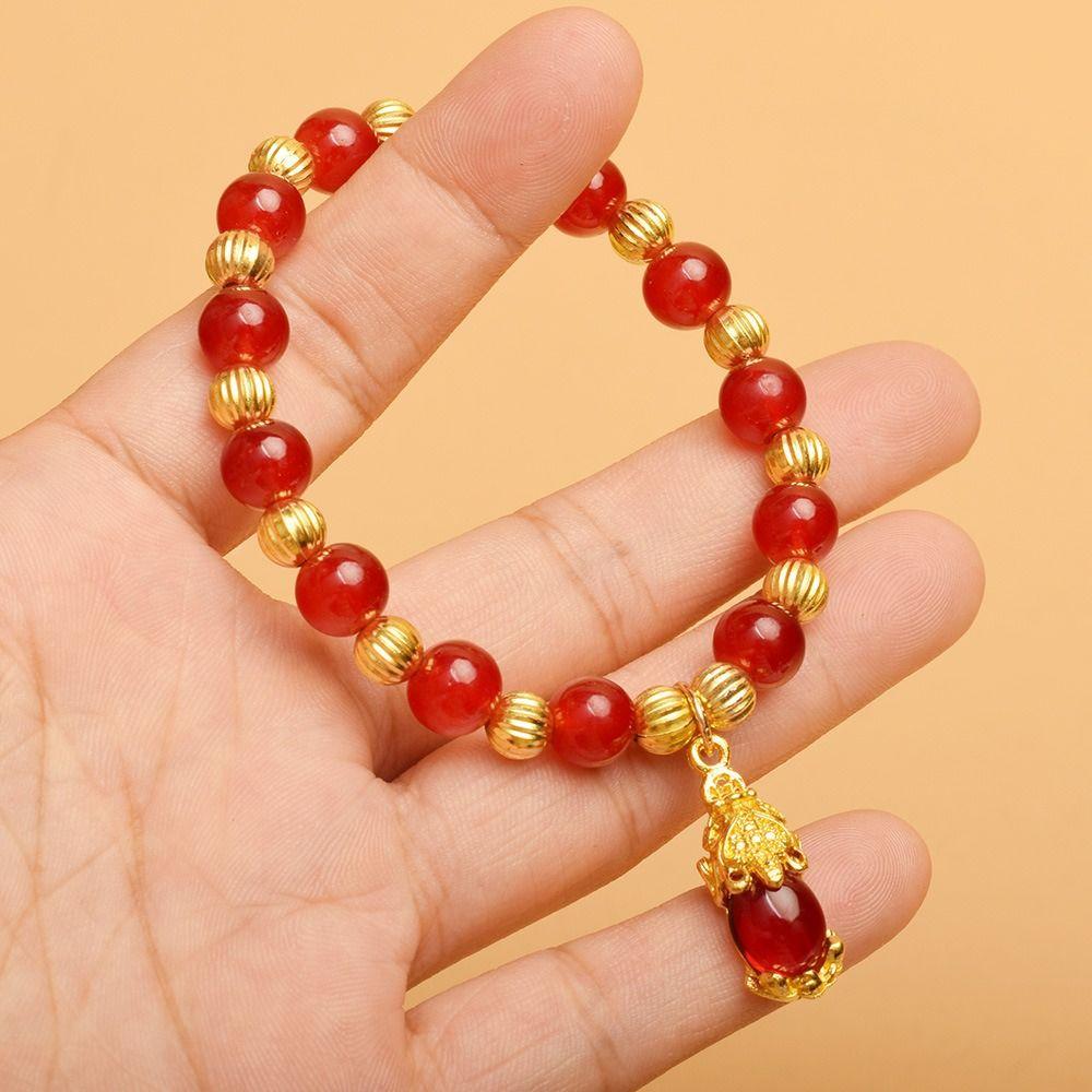 Chinese Style Imitation Marble Stone Bracelet Delicate Beaded Bangles Pixiu Pendant Bracelet Lady білий/червоний
Chinese Style Imitation Marble Stone Bracelet Delicate Beaded Bangles Pixiu Pendant Bracelet Lady білий/червоний
