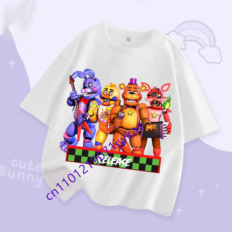 FNAF Breathability T-shirts Children Five Nights At Freddy Cute Short-sleeved Top Boys Girls Summer Fashion T-shirt Kids Clothes 150
FNAF Breathability T-shirts Children Five Nights At Freddy Cute Short-sleeved Top Boys Girls Summer Fashion T-shirt Kids Clothes 150