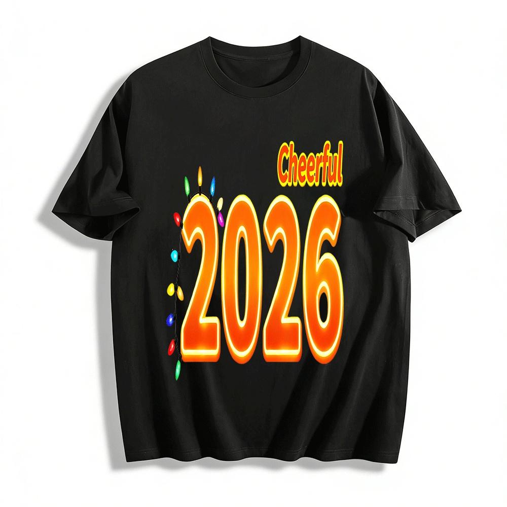 Cheerful 2026 String Lights Print Casual Top Holiday Party Wear Pure cotton T-shirt XXS
Cheerful 2026 String Lights Print Casual Top Holiday Party Wear Pure cotton T-shirt XXS