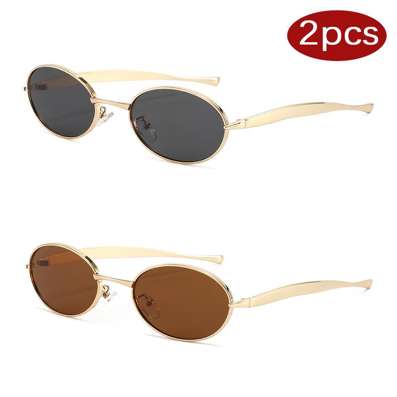 Cycling 2pcs Vintage Metal Oval Sunglasses Women Small Frame Eyewear Summer Traveling Drive Sun Glasses European and American
Cycling 2pcs Vintage Metal Oval Sunglasses Women Small Frame Eyewear Summer Traveling Drive Sun Glasses European and American