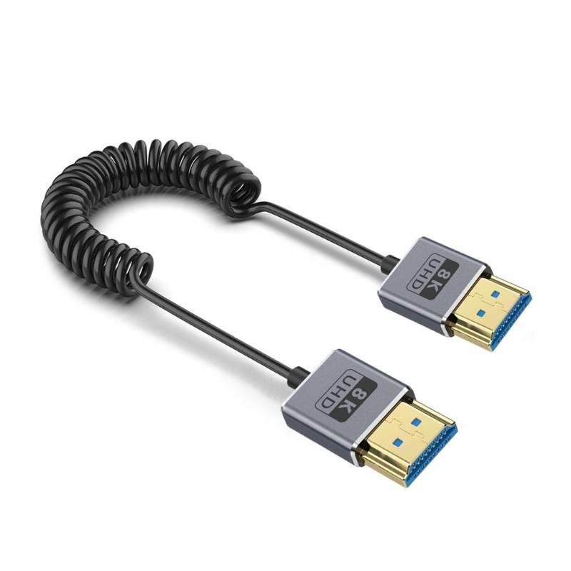 Thin Coiled 8K60hz 2.1 Video Cable 48Gbps with Spring Designing Cord Enhances Flexibility and Durability 70CM 27.56in
Thin Coiled 8K60hz 2.1 Video Cable 48Gbps with Spring Designing Cord Enhances Flexibility and Durability 70CM 27.56in