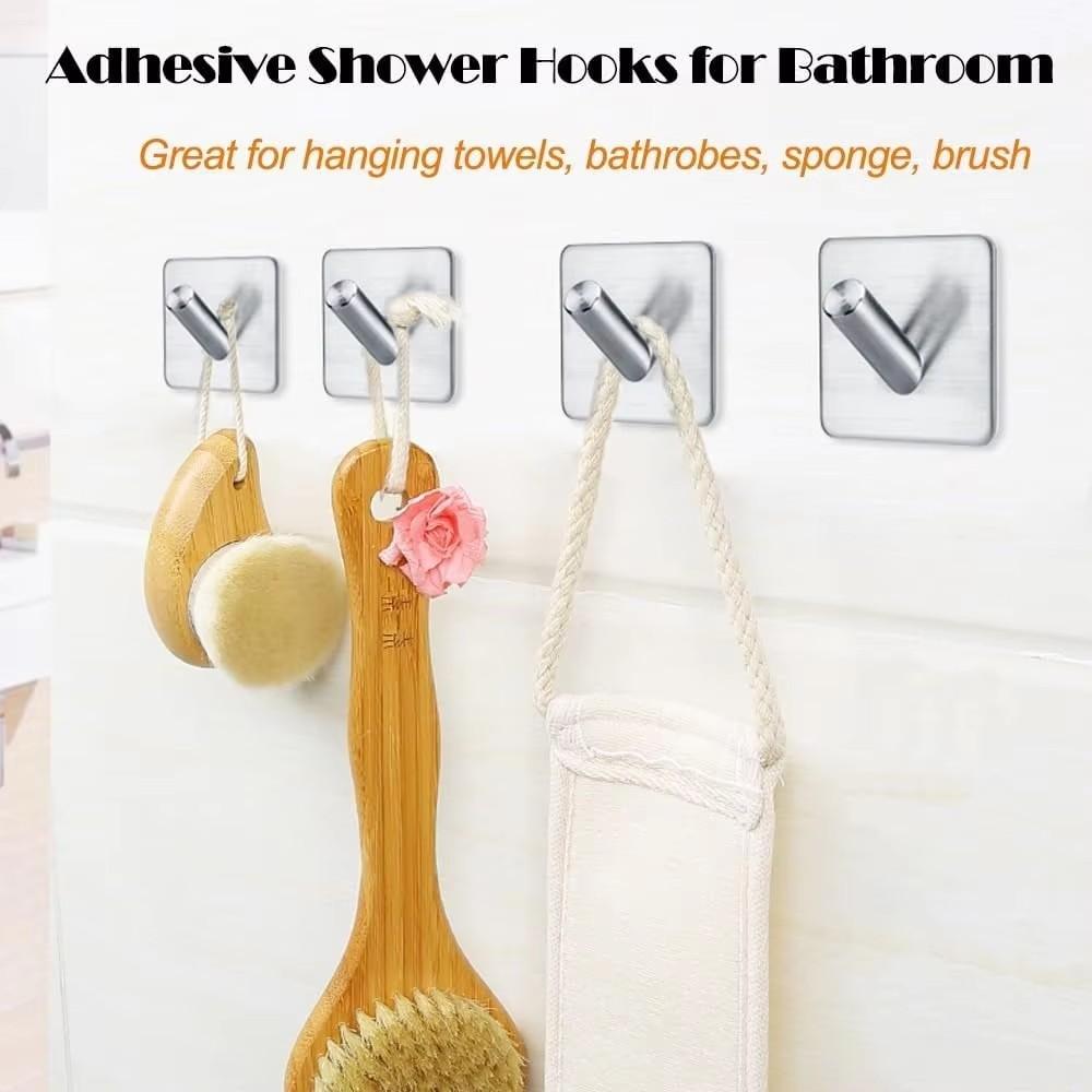 4Pcs Punch-Free Wall Mount Hook 304 Stainless Steel Kitchen Bathroom Home Hat Clothes Hanging Hook Silver
4Pcs Punch-Free Wall Mount Hook 304 Stainless Steel Kitchen Bathroom Home Hat Clothes Hanging Hook Silver