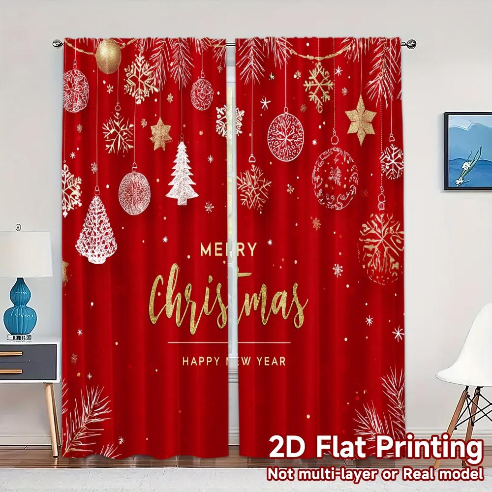 Flat Printing Jit Curtains Without Rod Festive Wonderland Chic Window Treatment Versatile Polyester Curtain Set Of 2 Made Washable W100*H70(CM)-Rod Pocket&1PCS
Flat Printing Jit Curtains Without Rod Festive Wonderland Chic Window Treatment Versatile Polyester Curtain Set Of 2 Made Washable W100*H70(CM)-Rod Pocket&1PCS