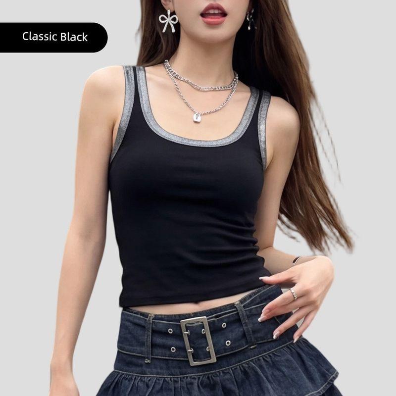 New Style Color-Blocked Camisole for Women C060 Korean Fashion Commuter Slim Fit Versatile Outerwear Trendy Top Classic Black M Code 45-55kg
New Style Color-Blocked Camisole for Women C060 Korean Fashion Commuter Slim Fit Versatile Outerwear Trendy Top Classic Black M Code 45-55kg