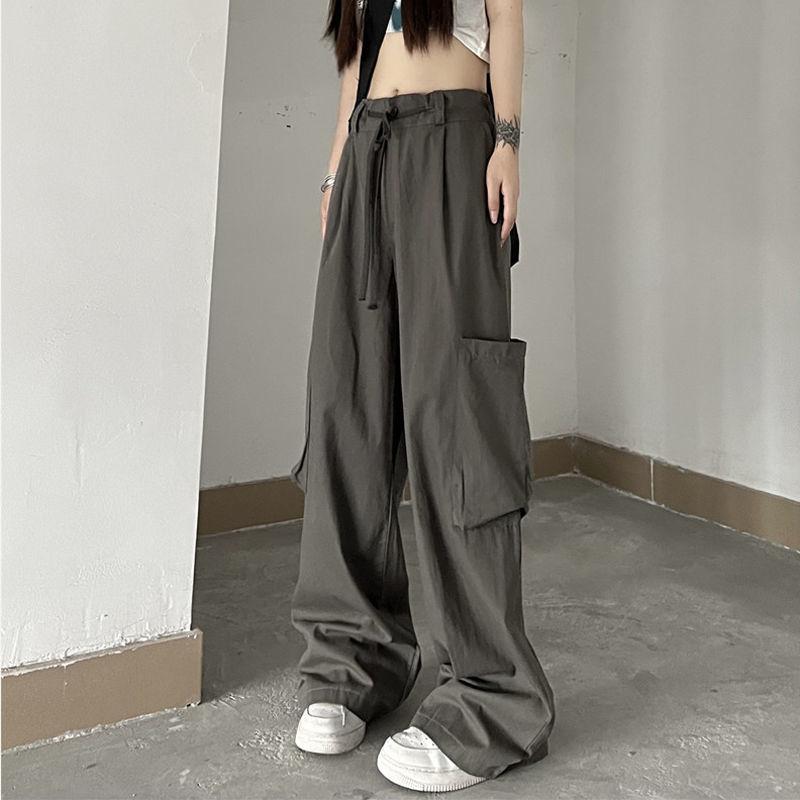 Summer American Retro Utility Pants for Women High-Waist Straight-Leg Slimming Streetwear Casual Trousers S сірий колір
Summer American Retro Utility Pants for Women High-Waist Straight-Leg Slimming Streetwear Casual Trousers S сірий колір