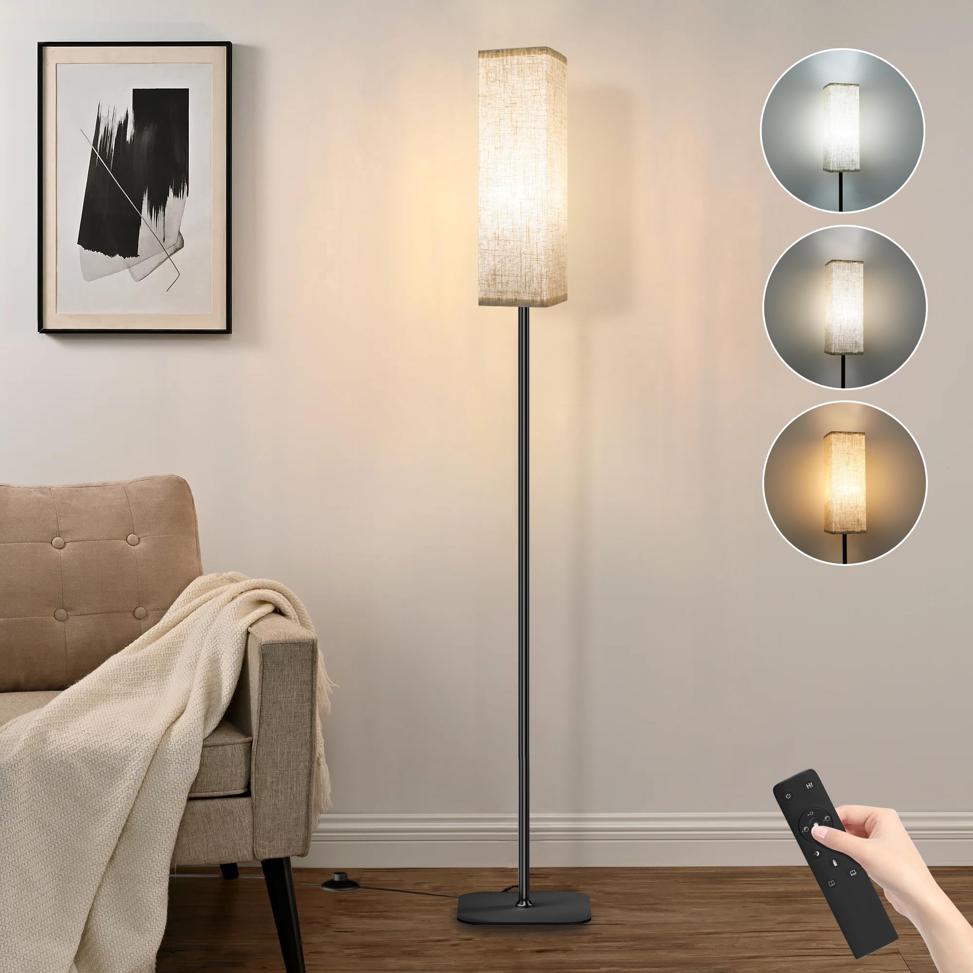 Bright 12W LED Floor Lamp with Remote Control, Dimmable and Color-Changing, Energy-Saving, Timer and Memory Function, Stylish Japanese and Nordic
Bright 12W LED Floor Lamp with Remote Control, Dimmable and Color-Changing, Energy-Saving, Timer and Memory Function, Stylish Japanese and Nordic