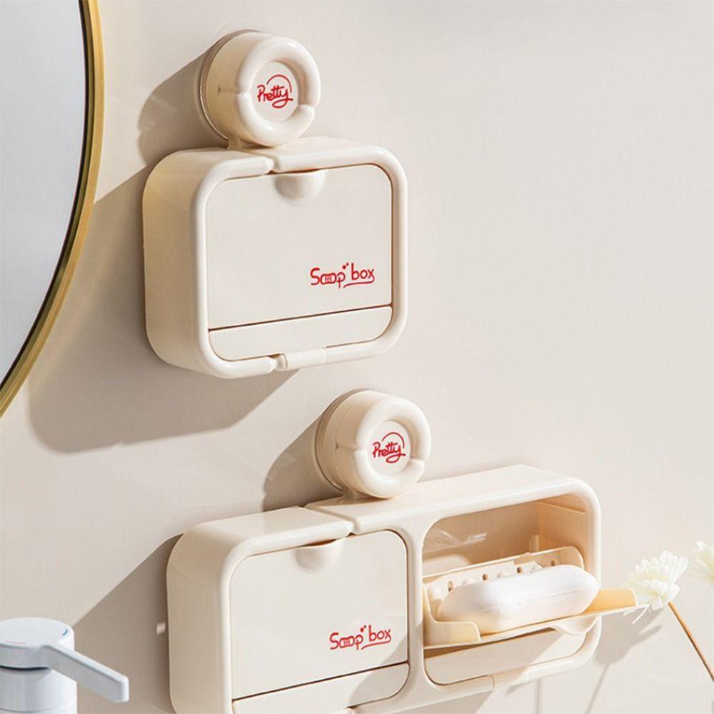with Lid Suction Cup Soap Box Wall Mounted Soap Container Soap Holder Bathroom Accessories Grey-Single layer
with Lid Suction Cup Soap Box Wall Mounted Soap Container Soap Holder Bathroom Accessories Grey-Single layer